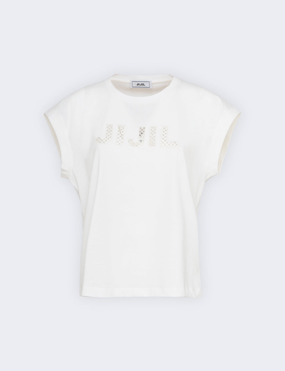 Jijil T-shirt logata con strass Italy