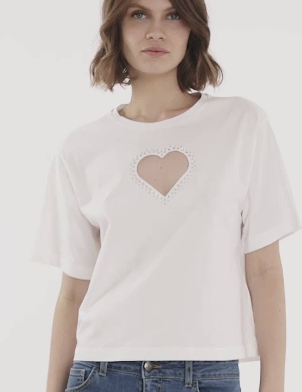 Jijil T-shirt con inserto a cuore Acquista Ora
