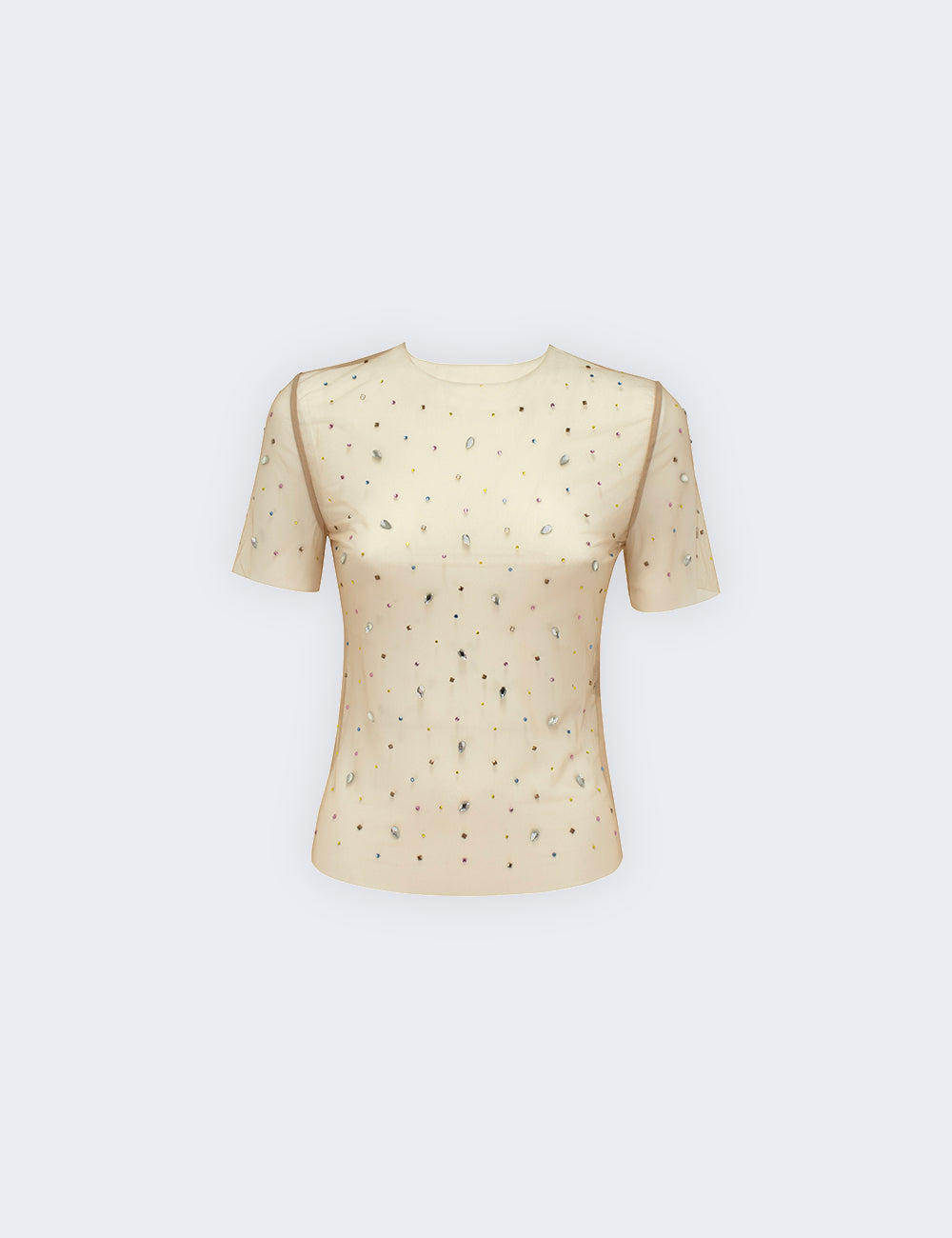 Jijil T-shirt trasparente con strass Consegna Veloce