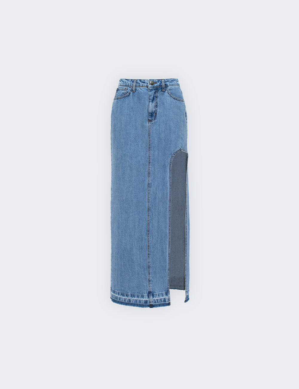 Jijil Gonna lunga in denim Economico