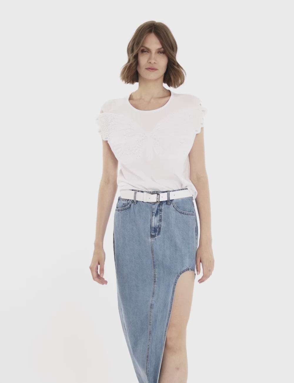 Jijil Gonna lunga in denim Economico