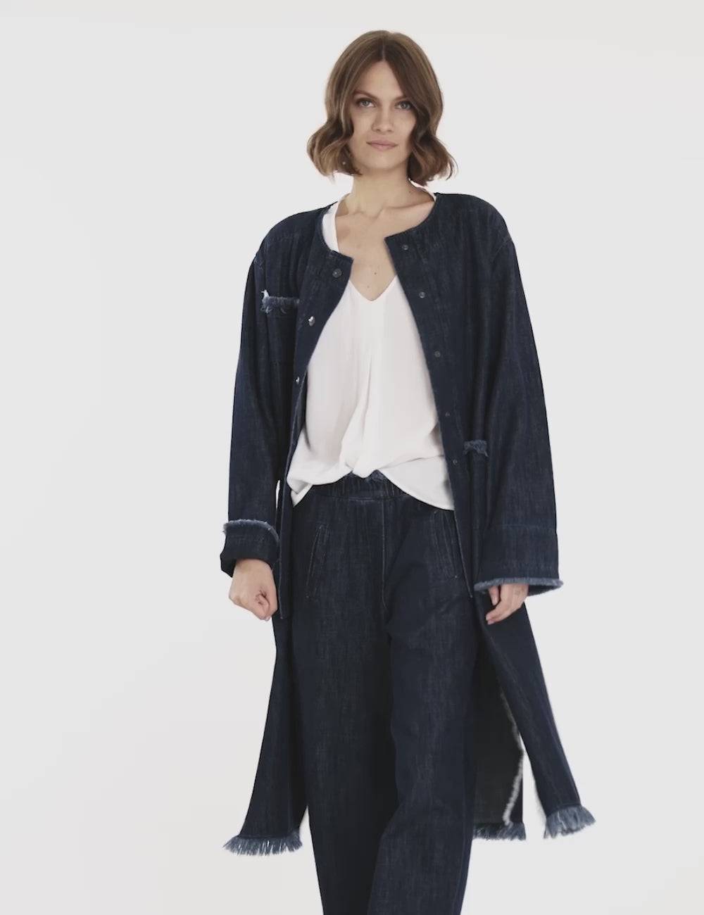 Jijil Pantalone in denim con fondo sfrangiato Outlet