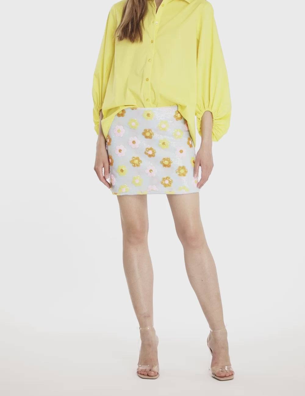 Jijil Gonna con paillettes e fiori Offerte