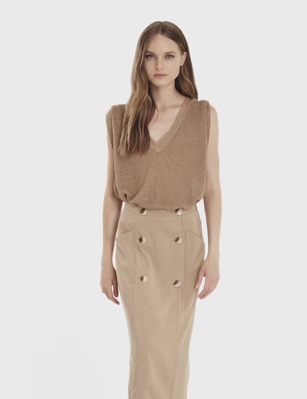 Jijil Maglia smanicata con scollo a V Hotsell