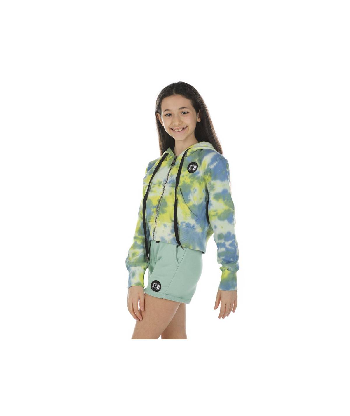 Lab84 FELPA ZIP CROP TOP Nuova