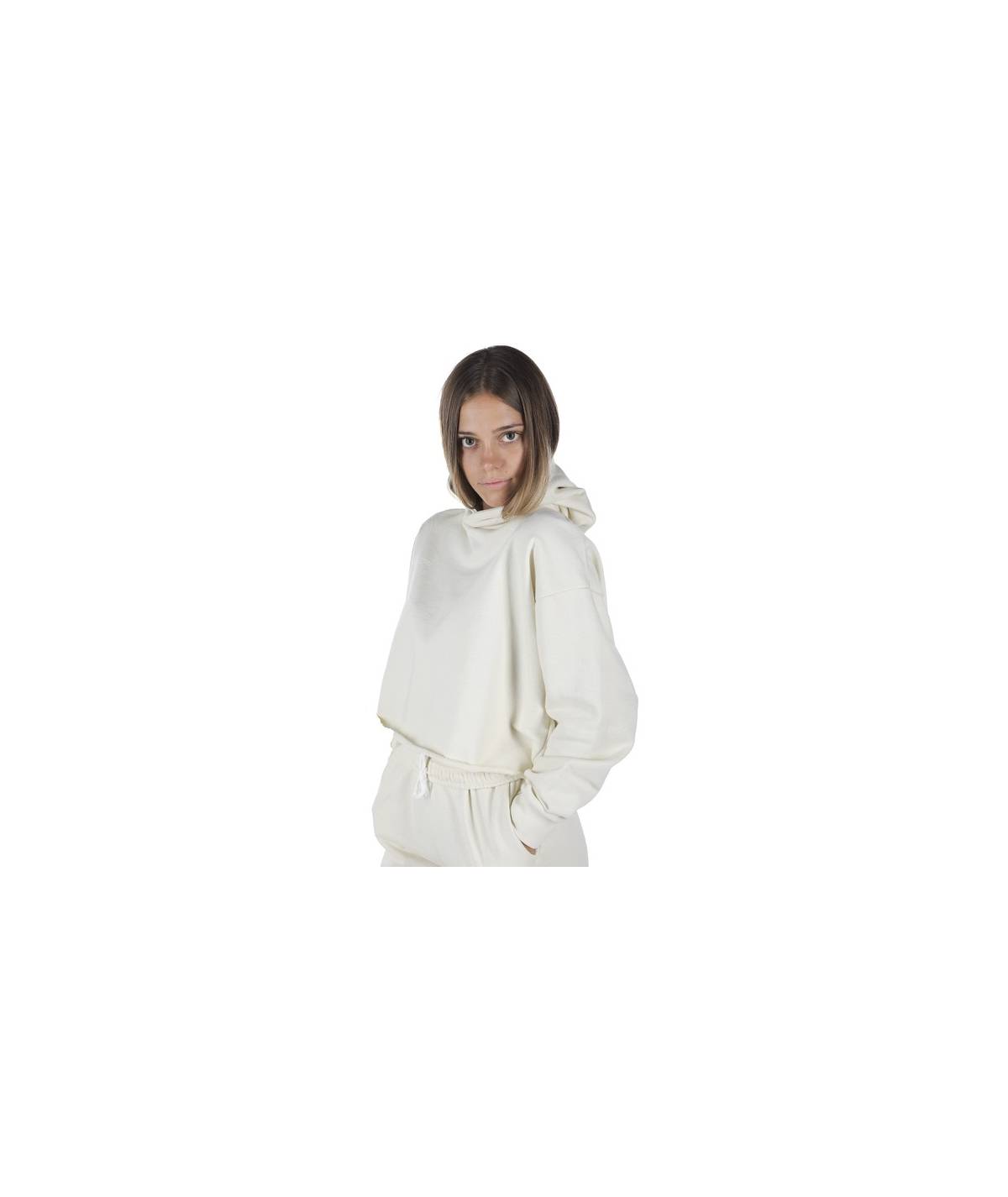 Lab84 FELPA CROP TOP CAPPUCCIO Hotsell