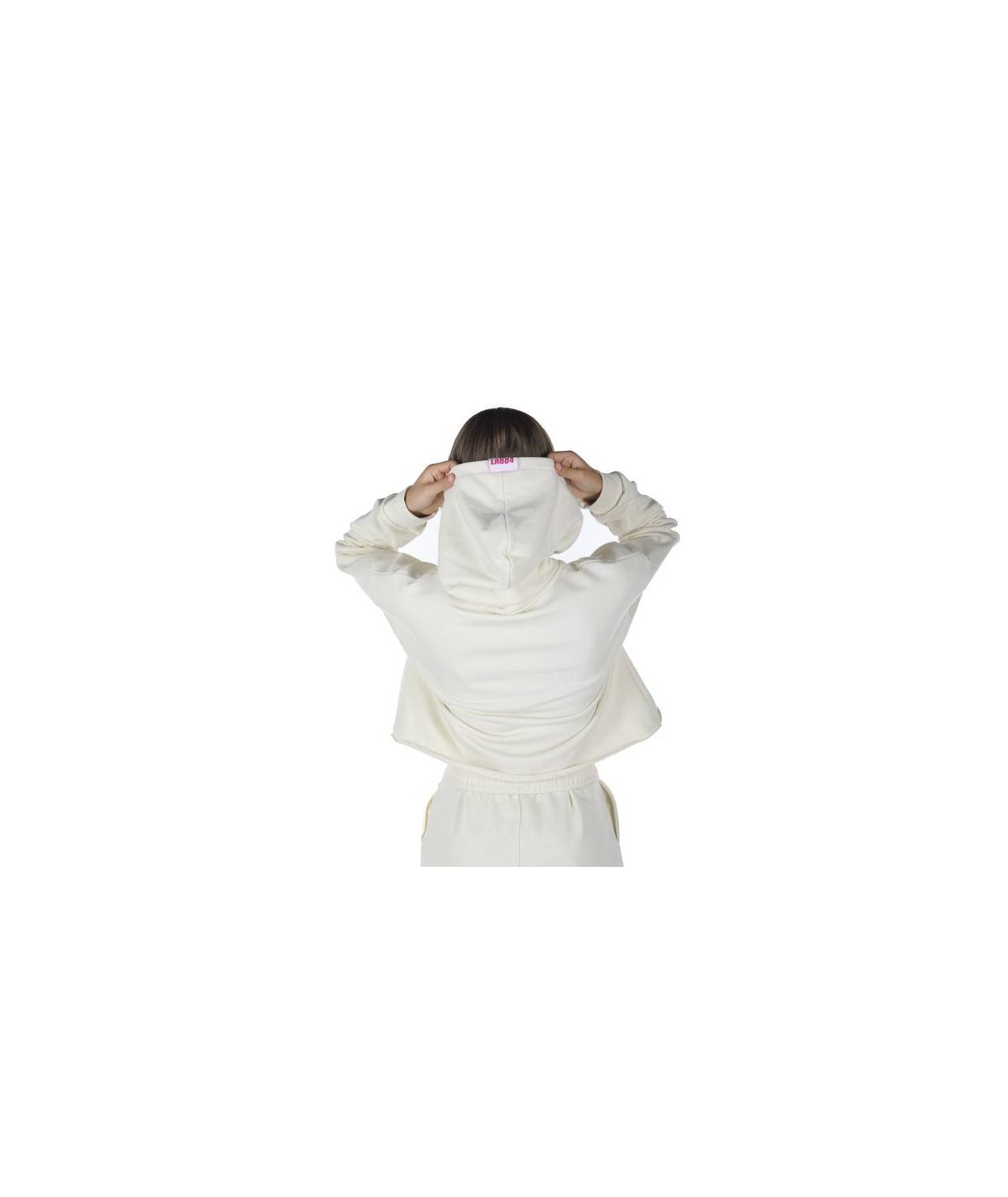 Lab84 FELPA CROP TOP CAPPUCCIO Hotsell