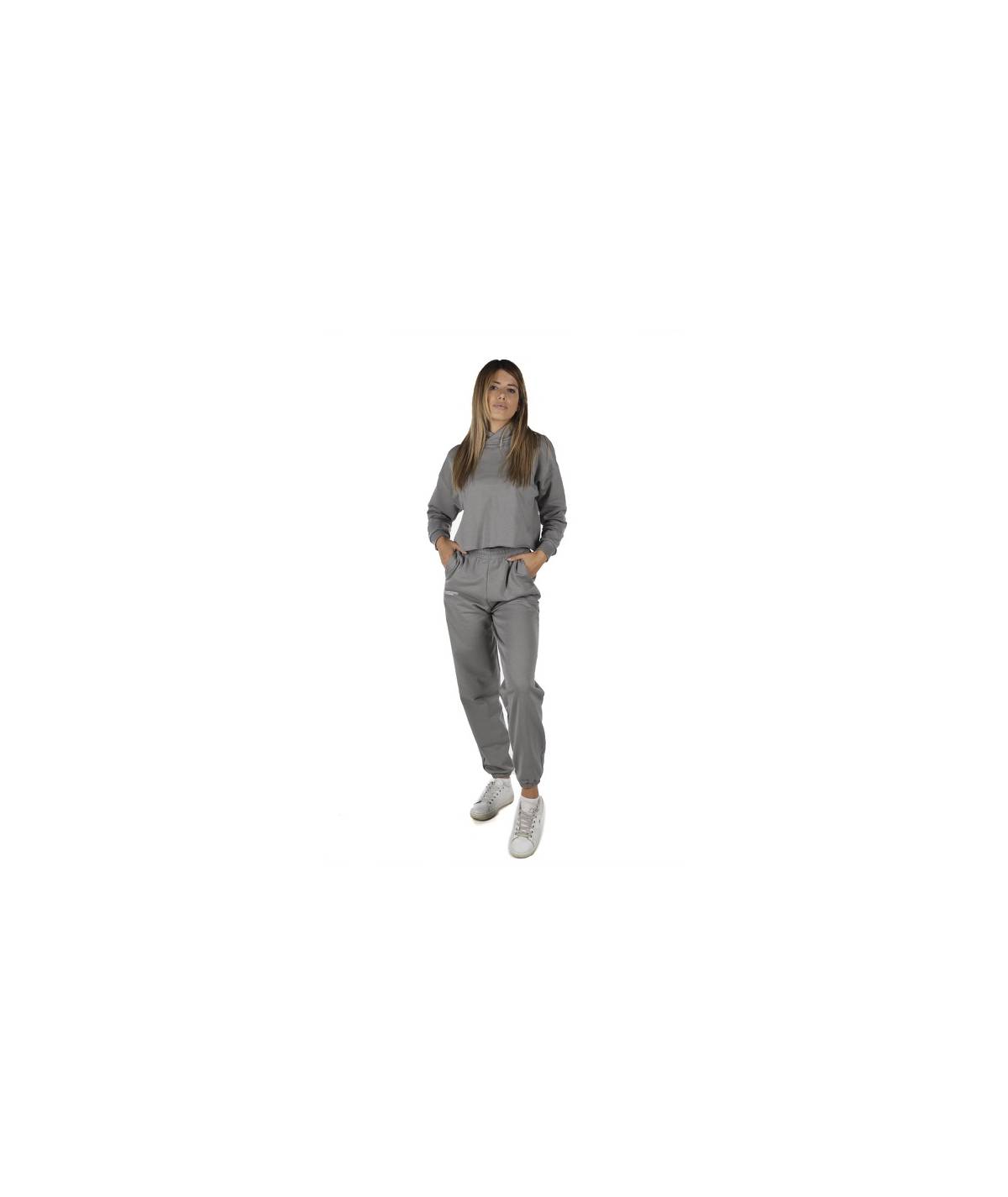 Lab84 FELPA CROP TOP CAPPUCCIO Vendita Calda