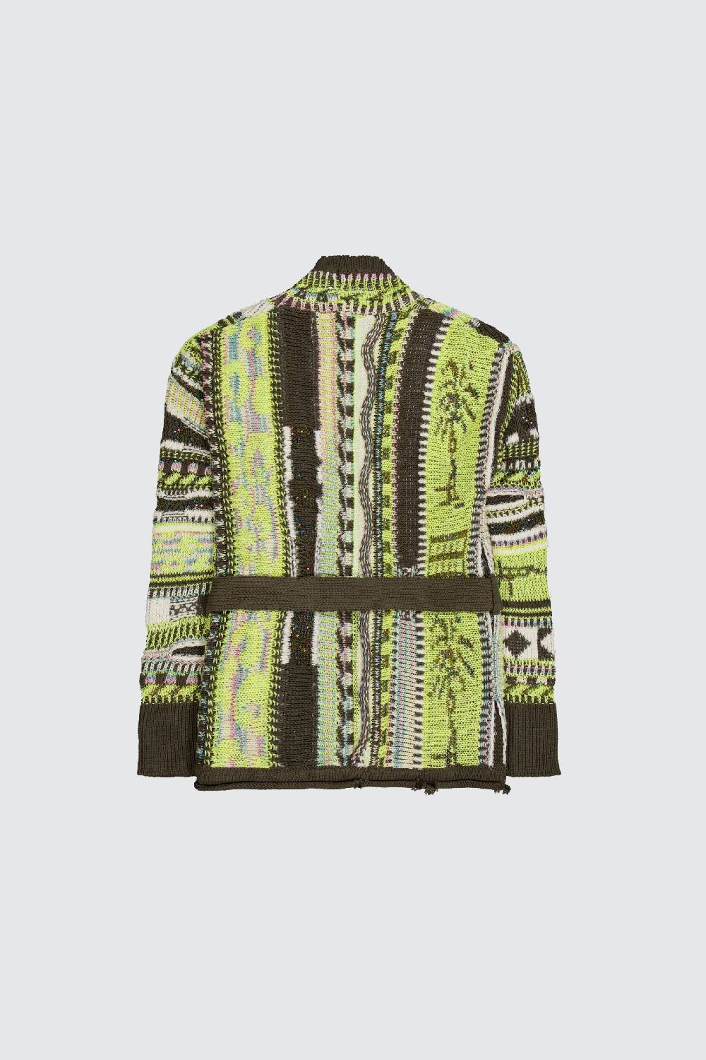 Laneus Laneus military green icon jacquard cardigan Saldi