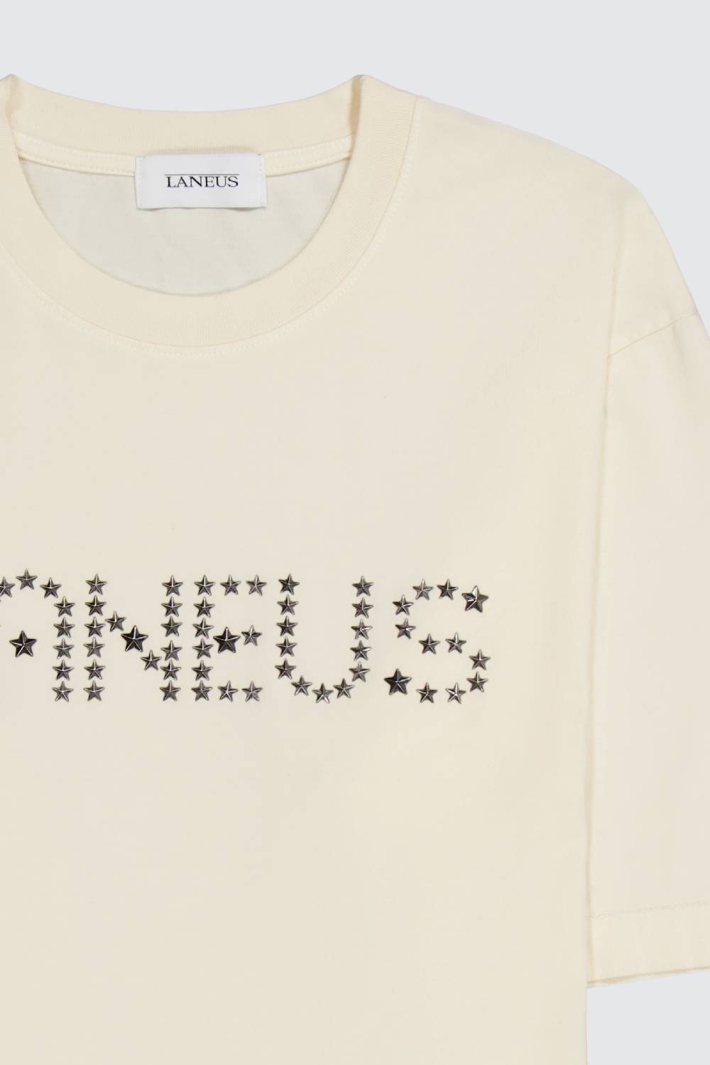 Laneus Laneus milk t-shirt con lettering studded Vendita Calda