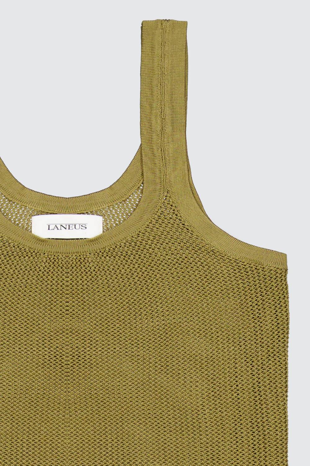 Laneus Laneus canotta military green in mesh slim fit Vendita Economica