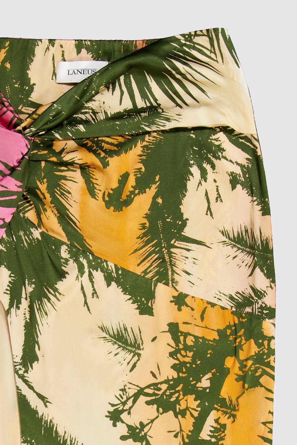 Laneus Laneus gonna midi asimmetrica effetto palm print allover Nuova