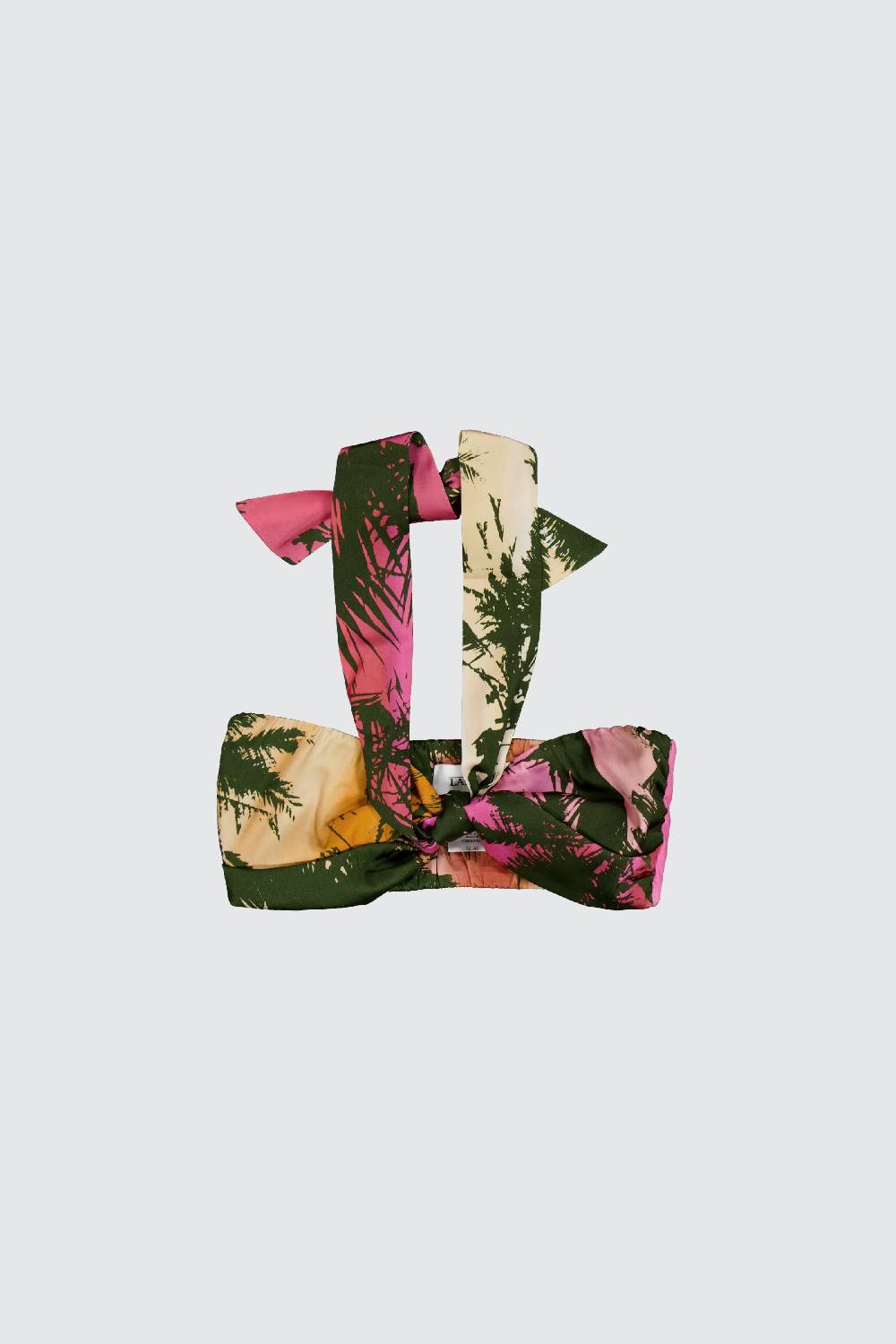 Laneus Laneus top con nodo effetto palm print allover