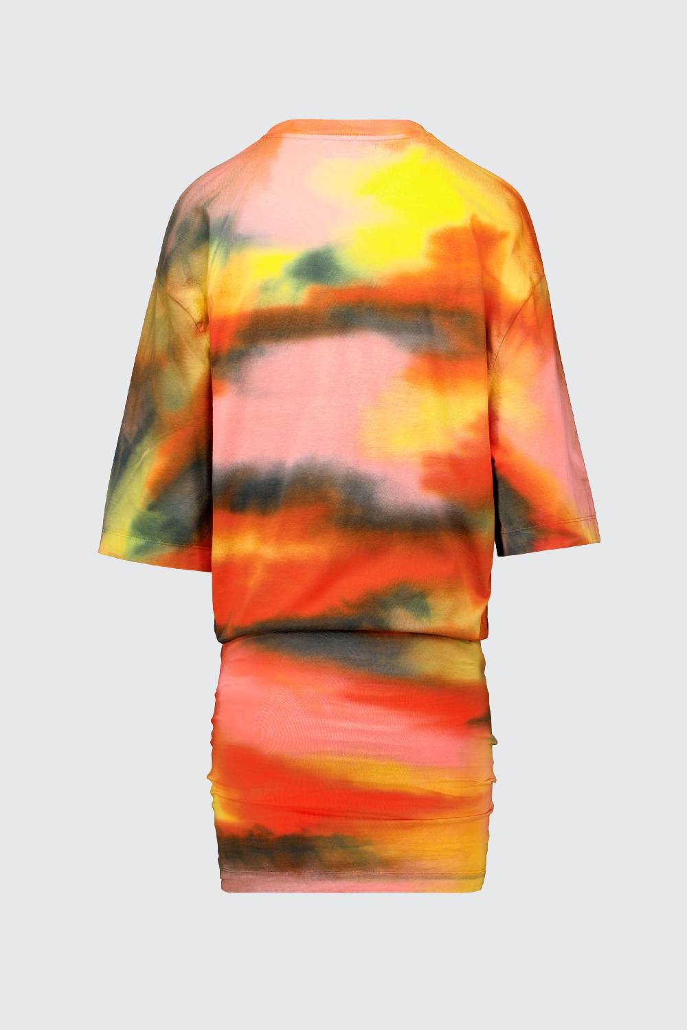 Laneus Laneus mini dress tie dye con drappeggio laterale In Linea