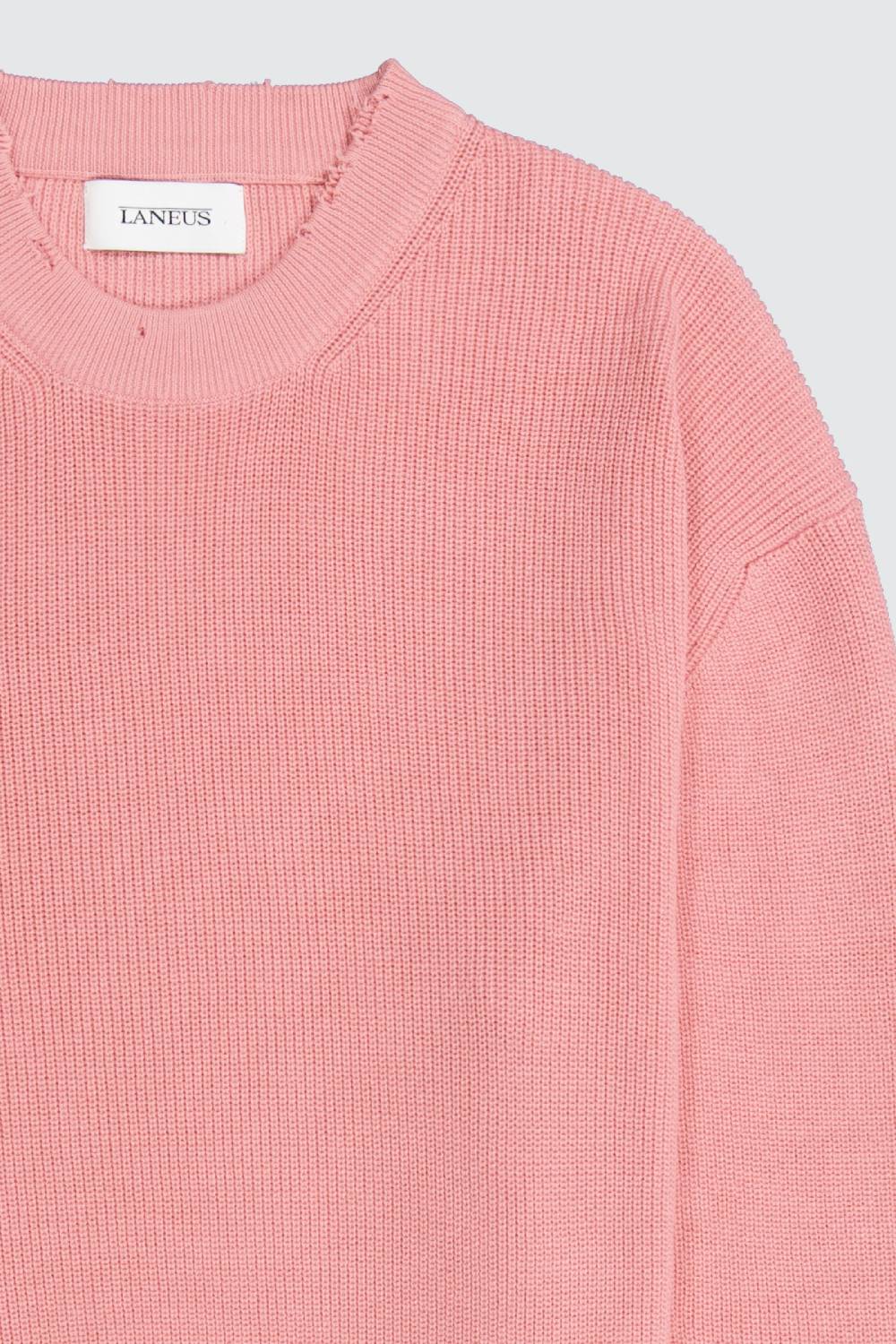 Laneus Laneus maglione pink cropped effetto destroyed Soddisfazione Garantita