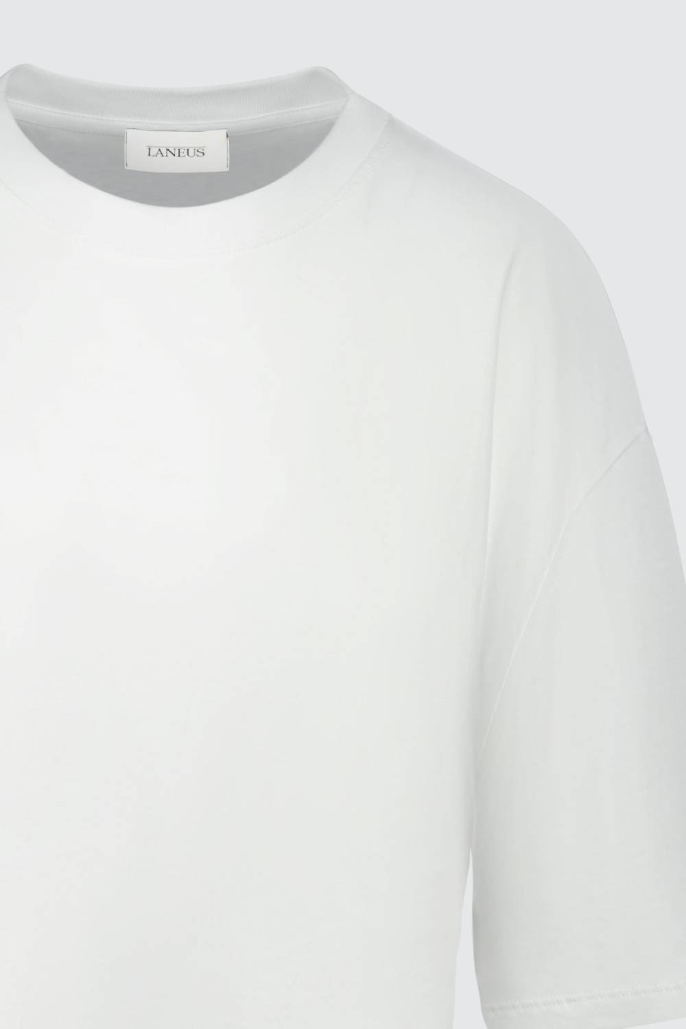 Laneus Laneus mini abito white con drappeggio asimmetrico Promozione Limitata