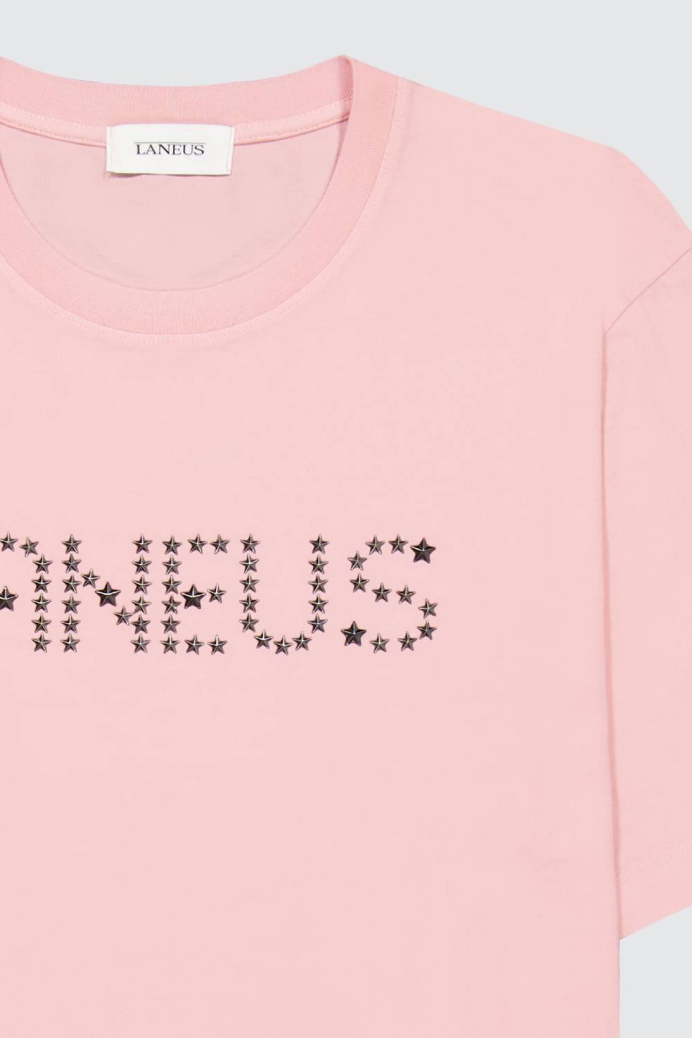 Laneus Laneus pink t-shirt con studded lettering Sottocosto