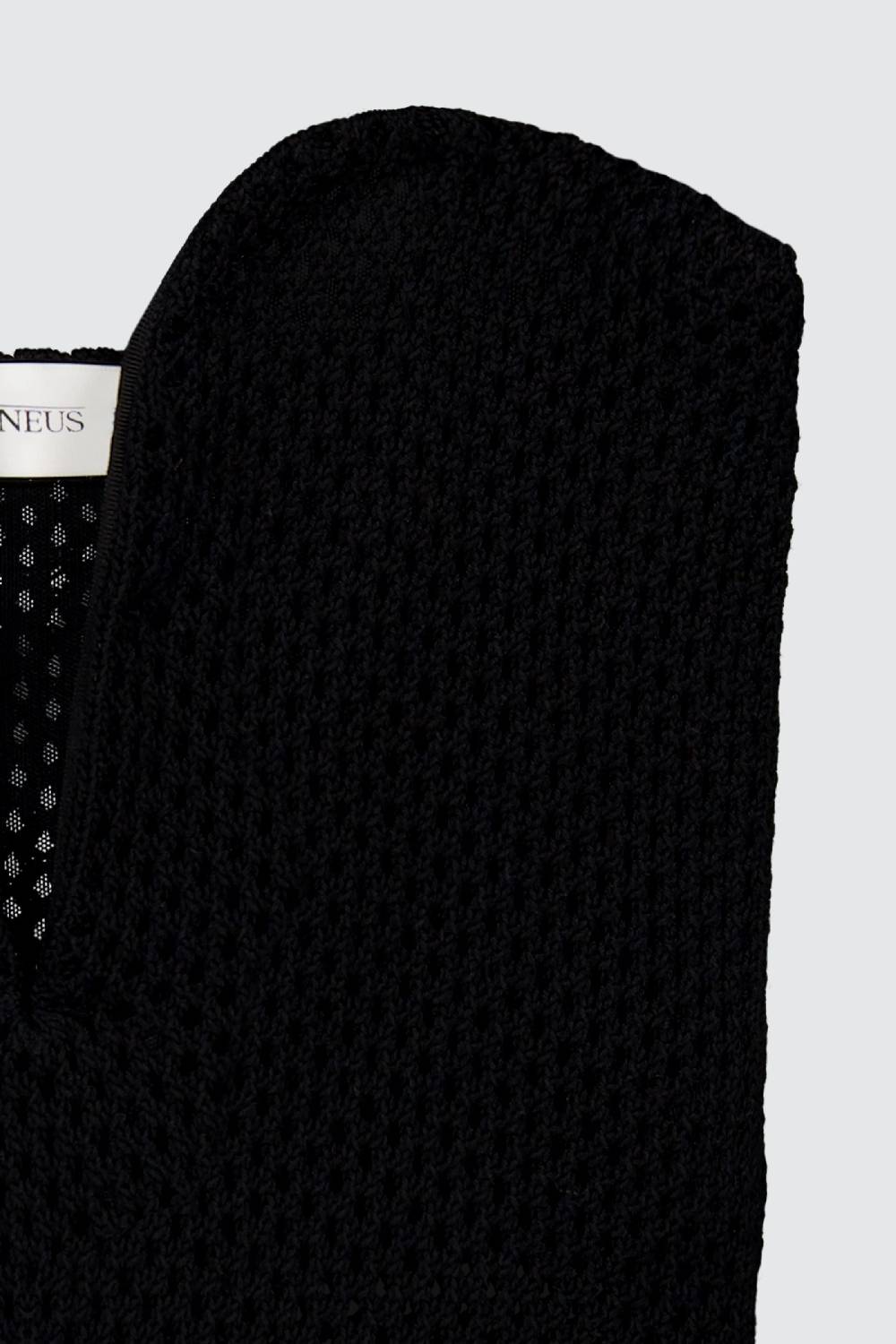Laneus Laneus top black in mesh con scollo a cuore Novità