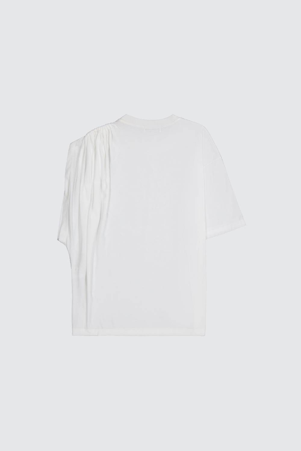Laneus Laneus t-shirt white classic con drappeggio sulla spalla Negozi Online