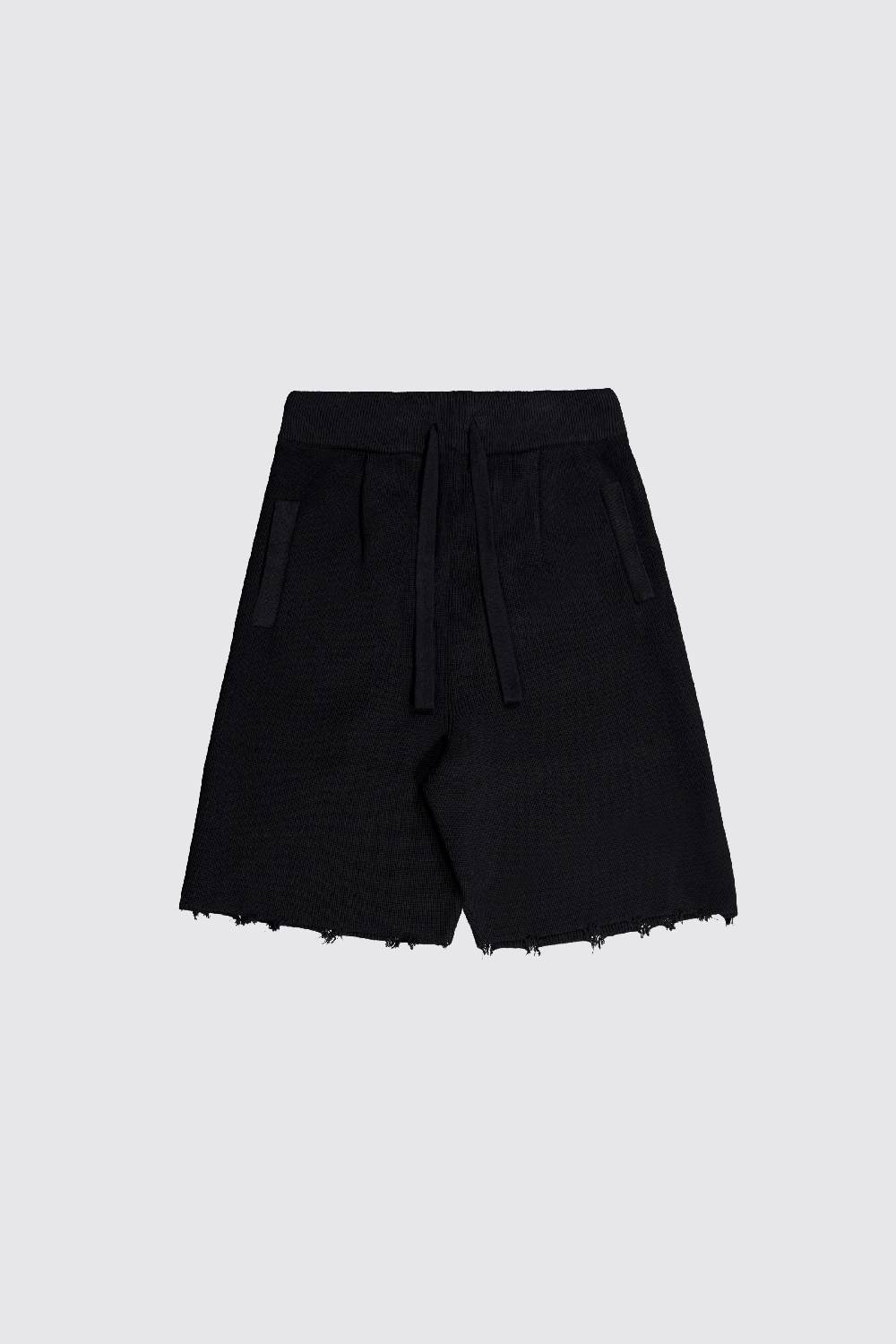 Laneus Laneus bermuda in maglia effetto destroyed