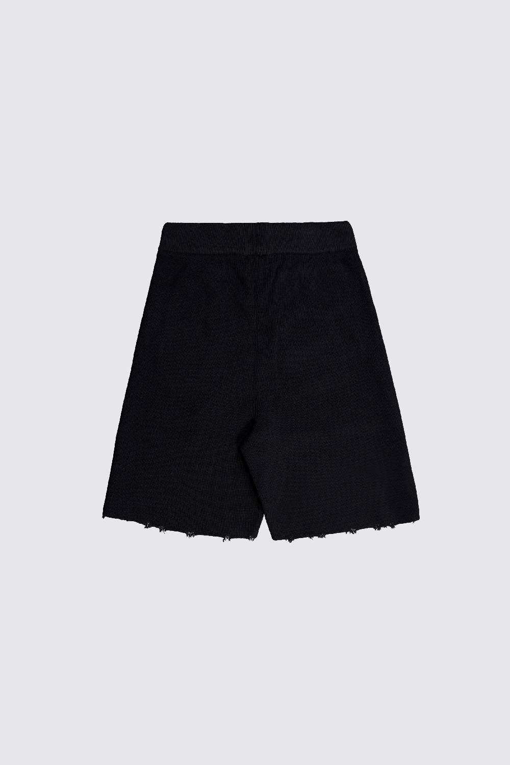 Laneus Laneus bermuda in maglia effetto destroyed Moda