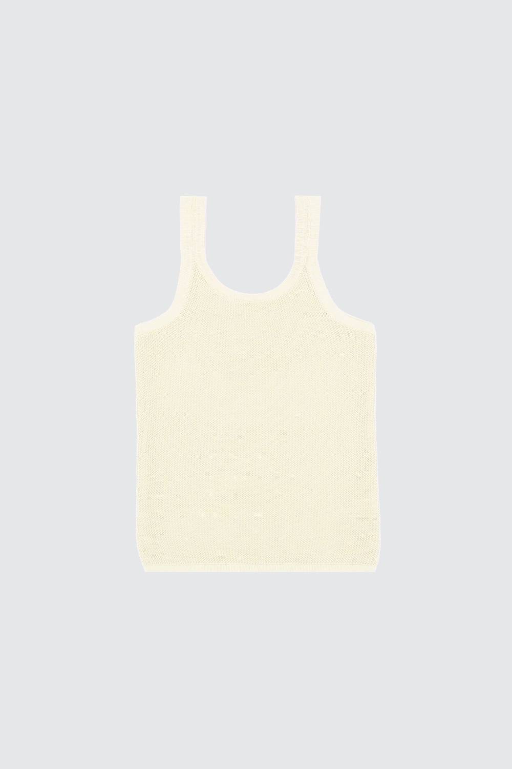 Laneus Laneus canotta milk in mesh con lavorazione a costine Shopping Online