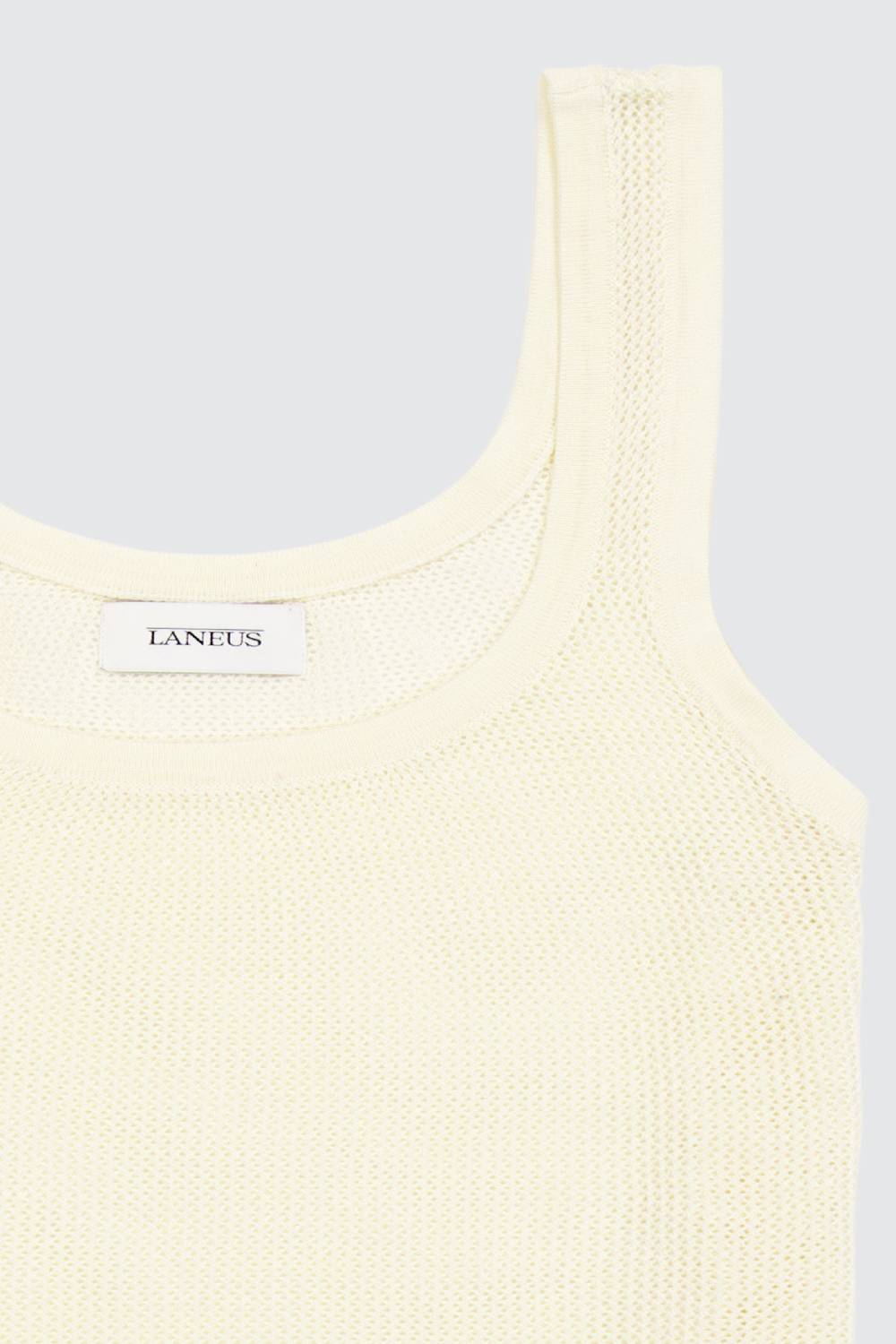 Laneus Laneus canotta milk in mesh con lavorazione a costine Shopping Online