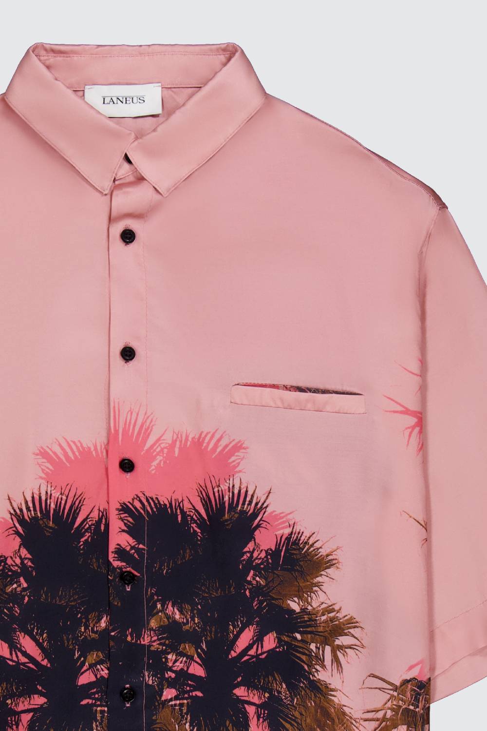 Laneus Laneus camicia pink palm print Sottocosto