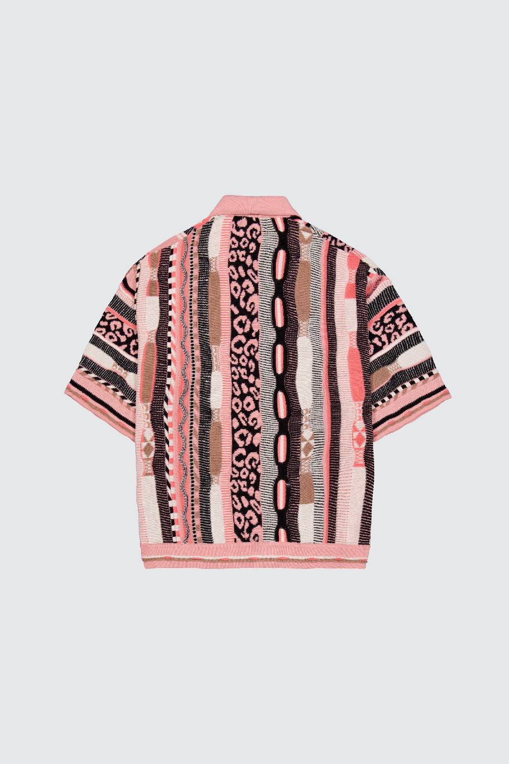 Laneus Laneus polo multicolor pink in jacquard Offerte
