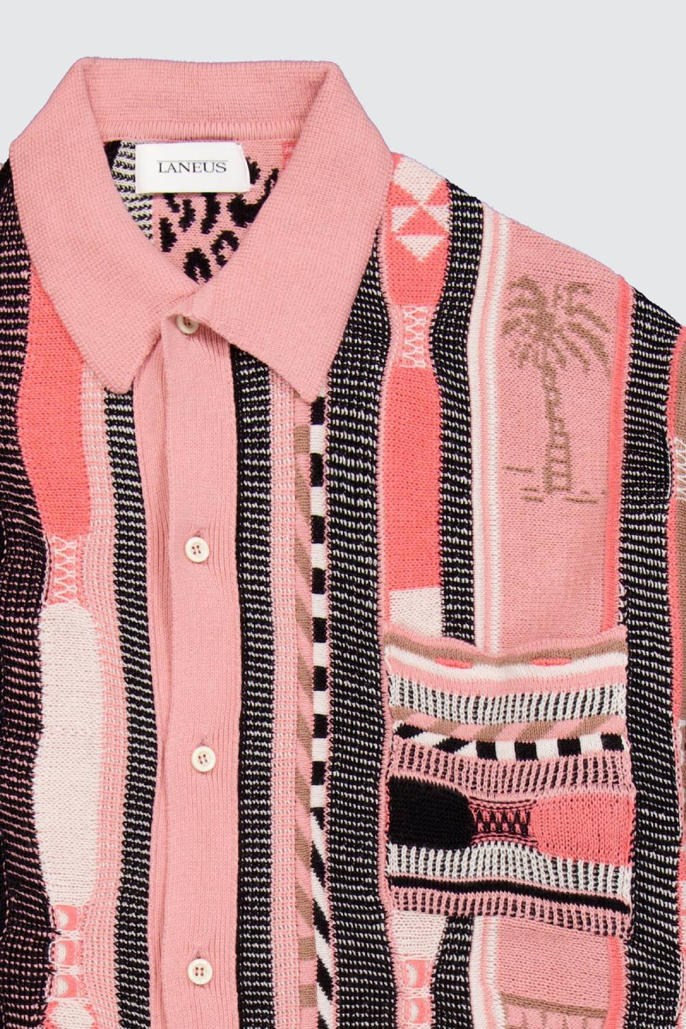 Laneus Laneus polo multicolor pink in jacquard Offerte