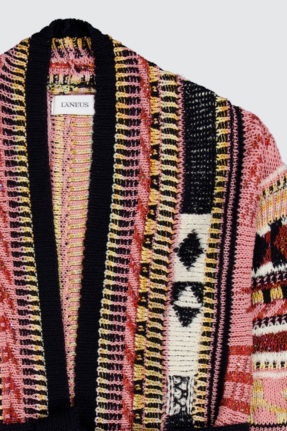Laneus Laneus pink icon jacquard cardigan Negozio