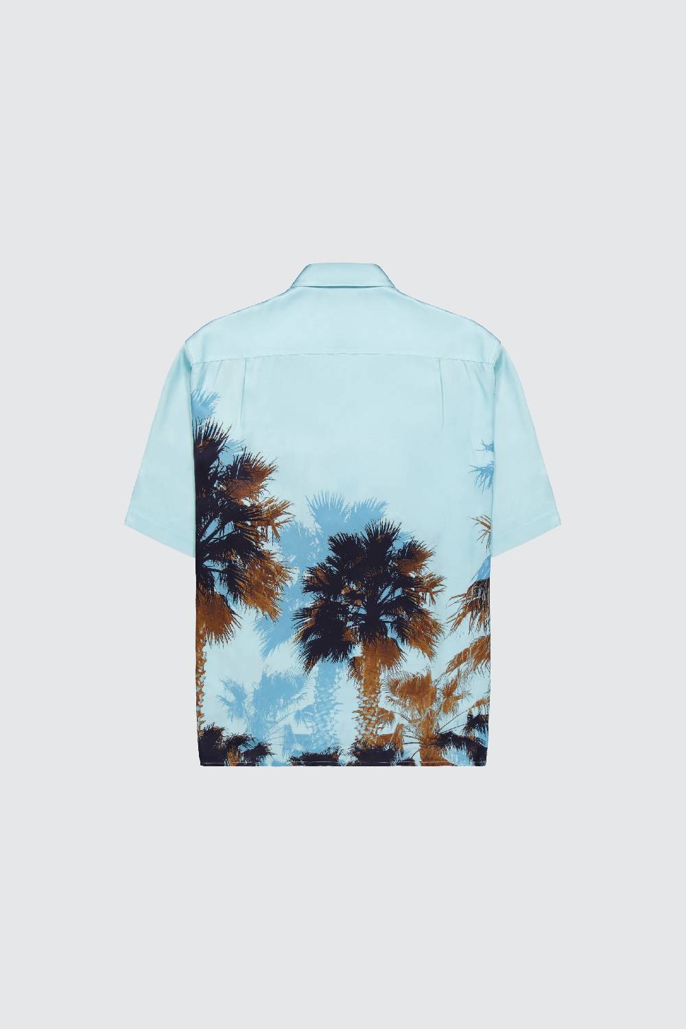 Laneus Laneus camicia turquoise palm print Nuovo