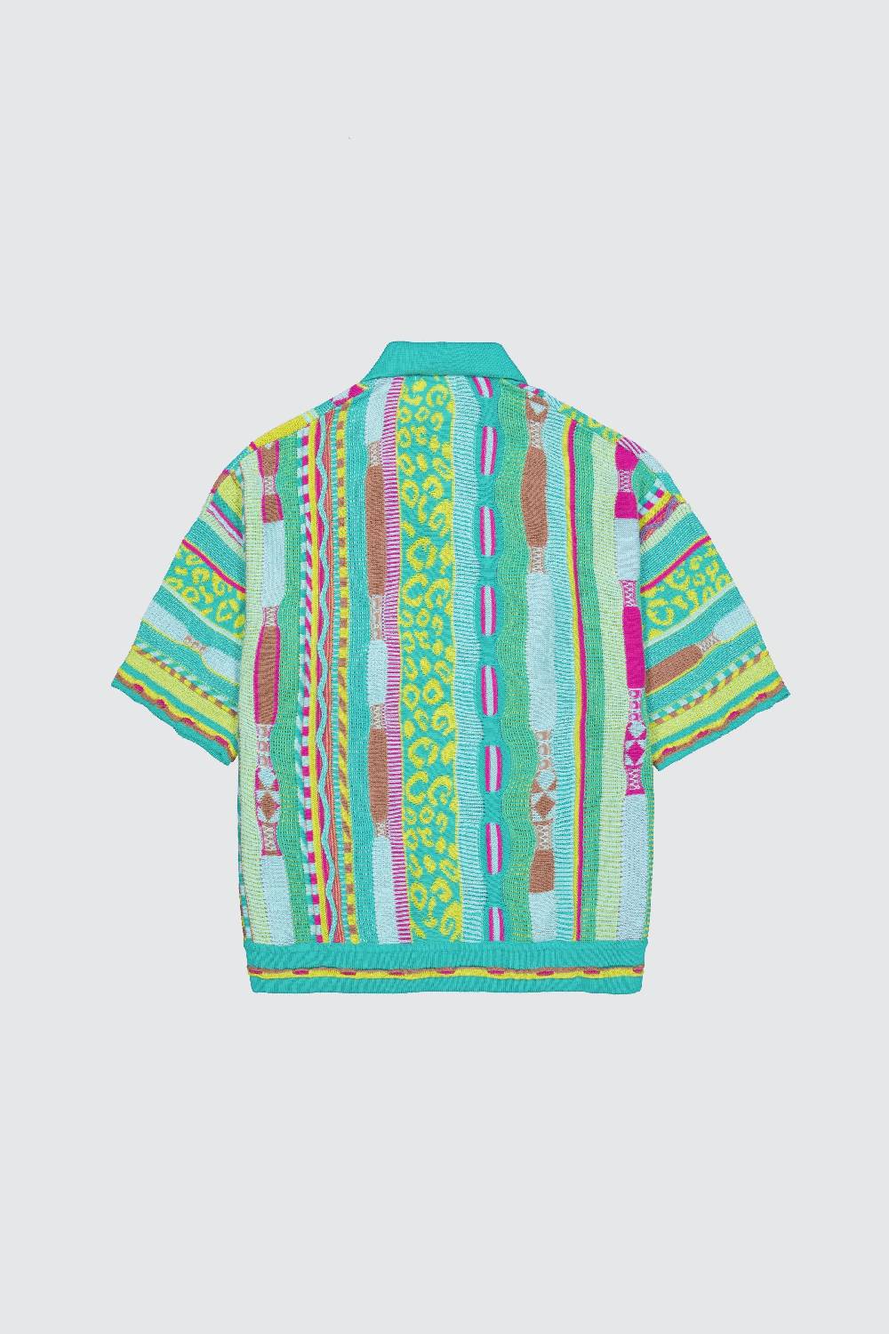 Laneus Laneus polo multicolor turquoise in jacquard Pezzi Unici