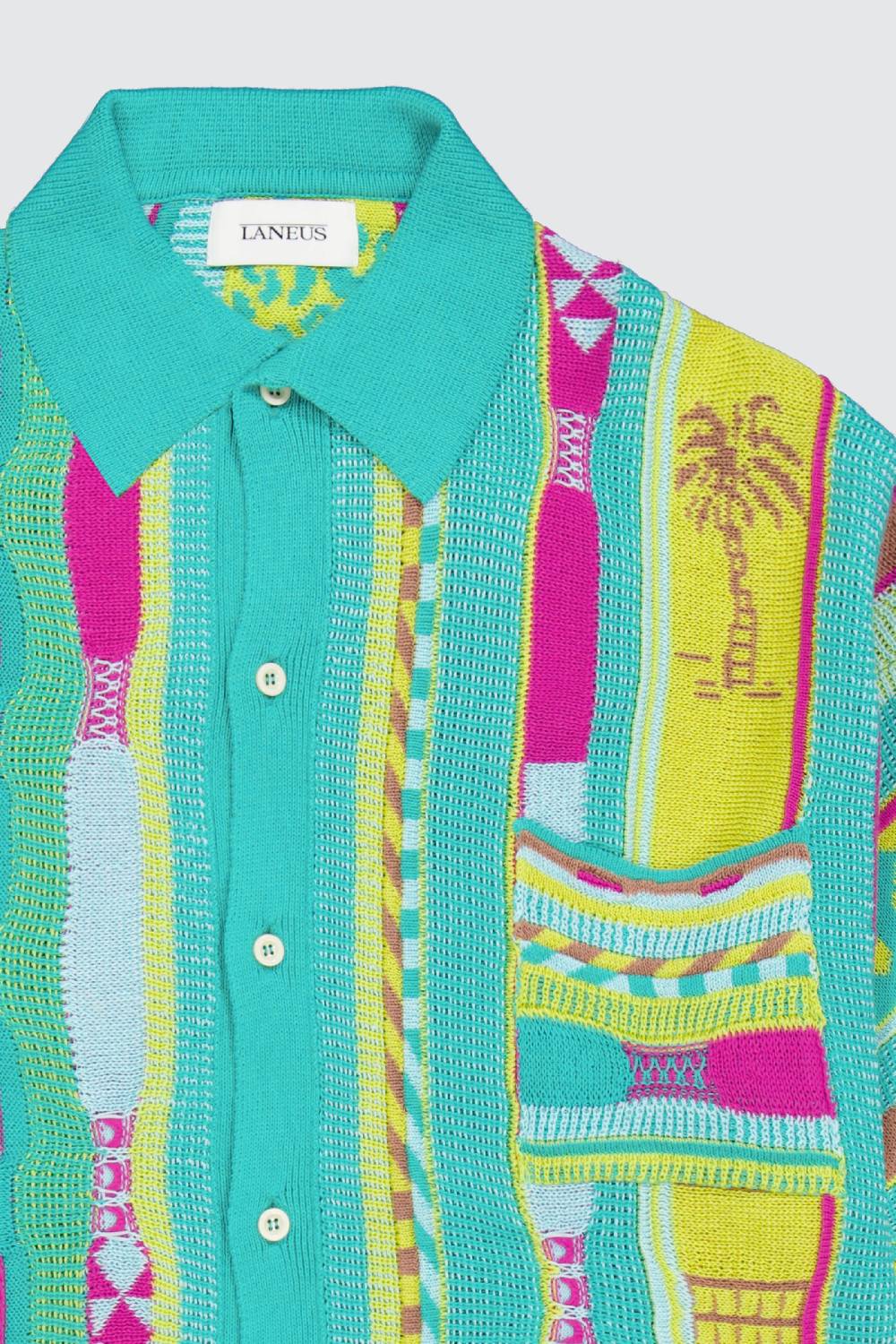 Laneus Laneus polo multicolor turquoise in jacquard Pezzi Unici