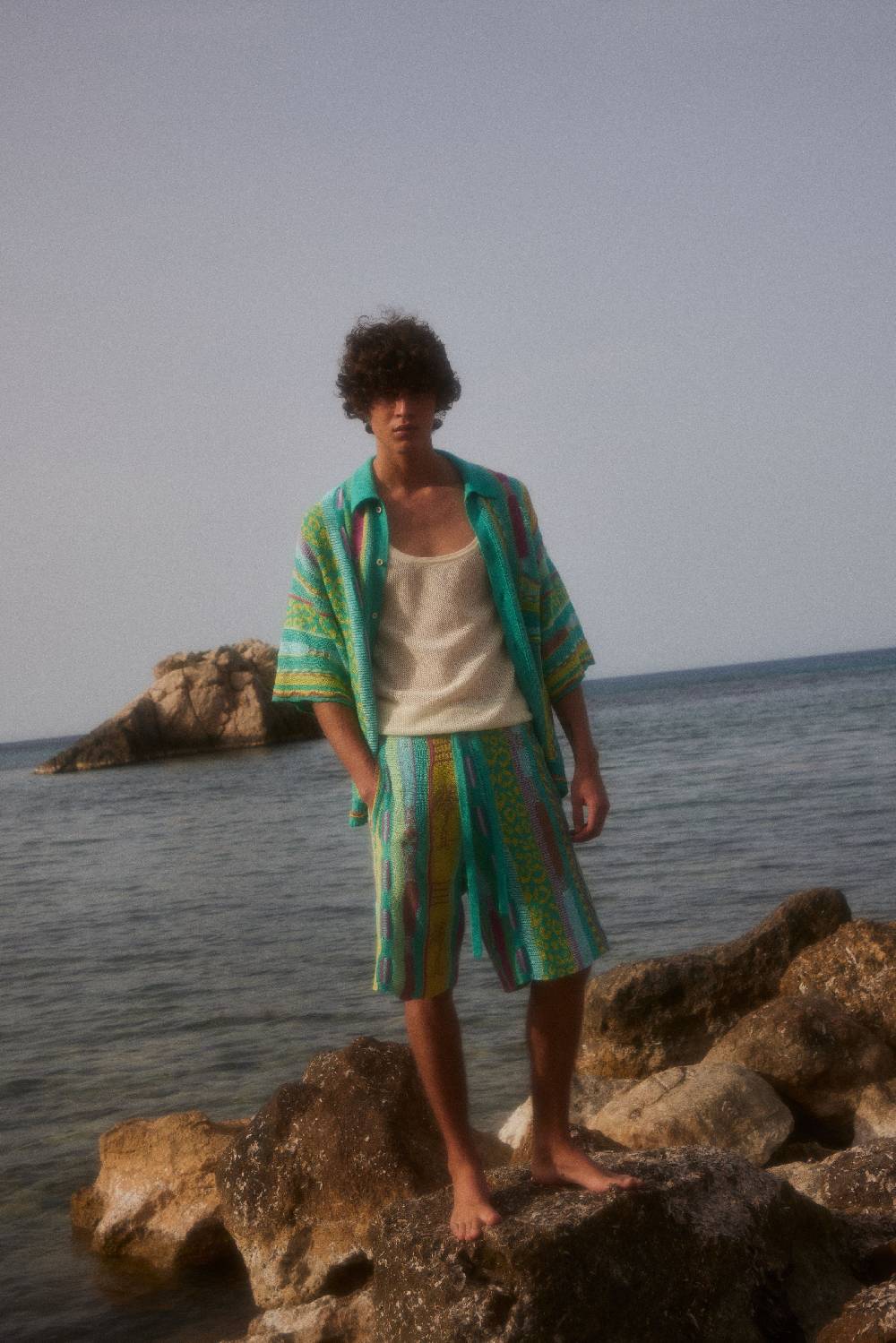 Laneus Laneus bermuda turquoise in jacquard multicolor Soddisfazione Garantita