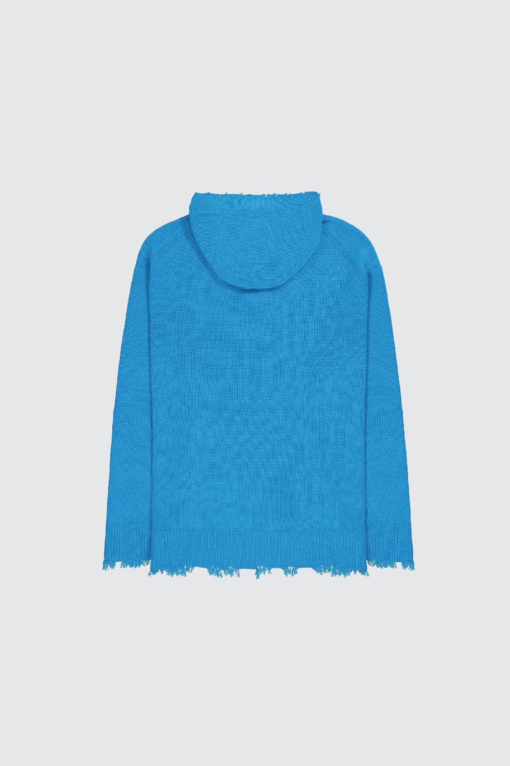 Laneus Laneus hoodie turquoise in maglia con scollo a V Qualità Garantita