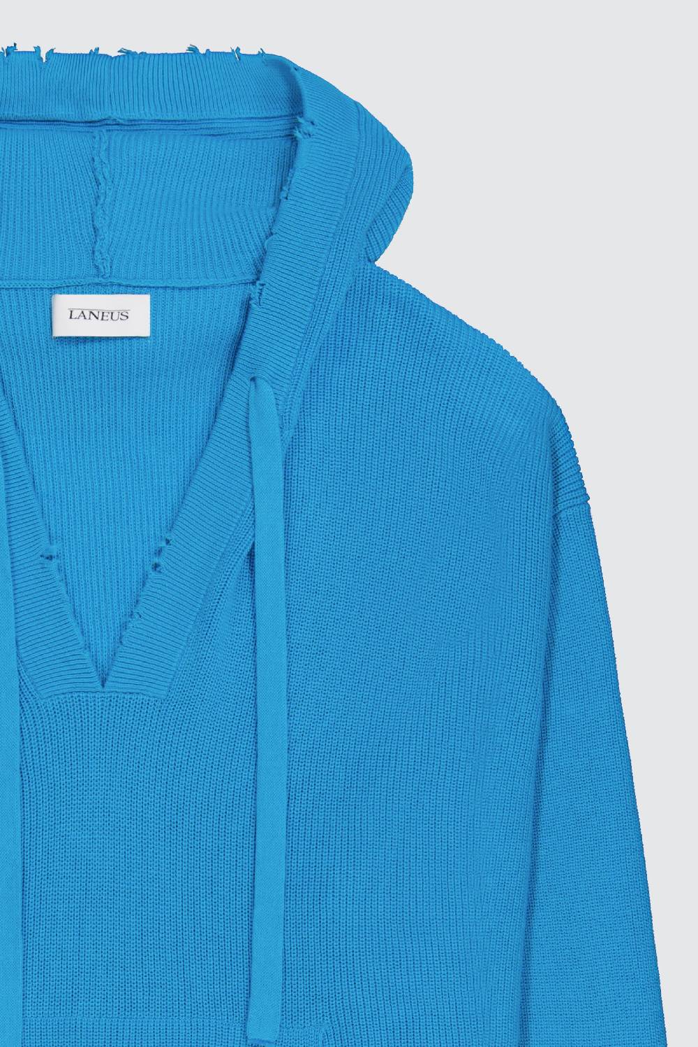 Laneus Laneus hoodie turquoise in maglia con scollo a V Qualità Garantita