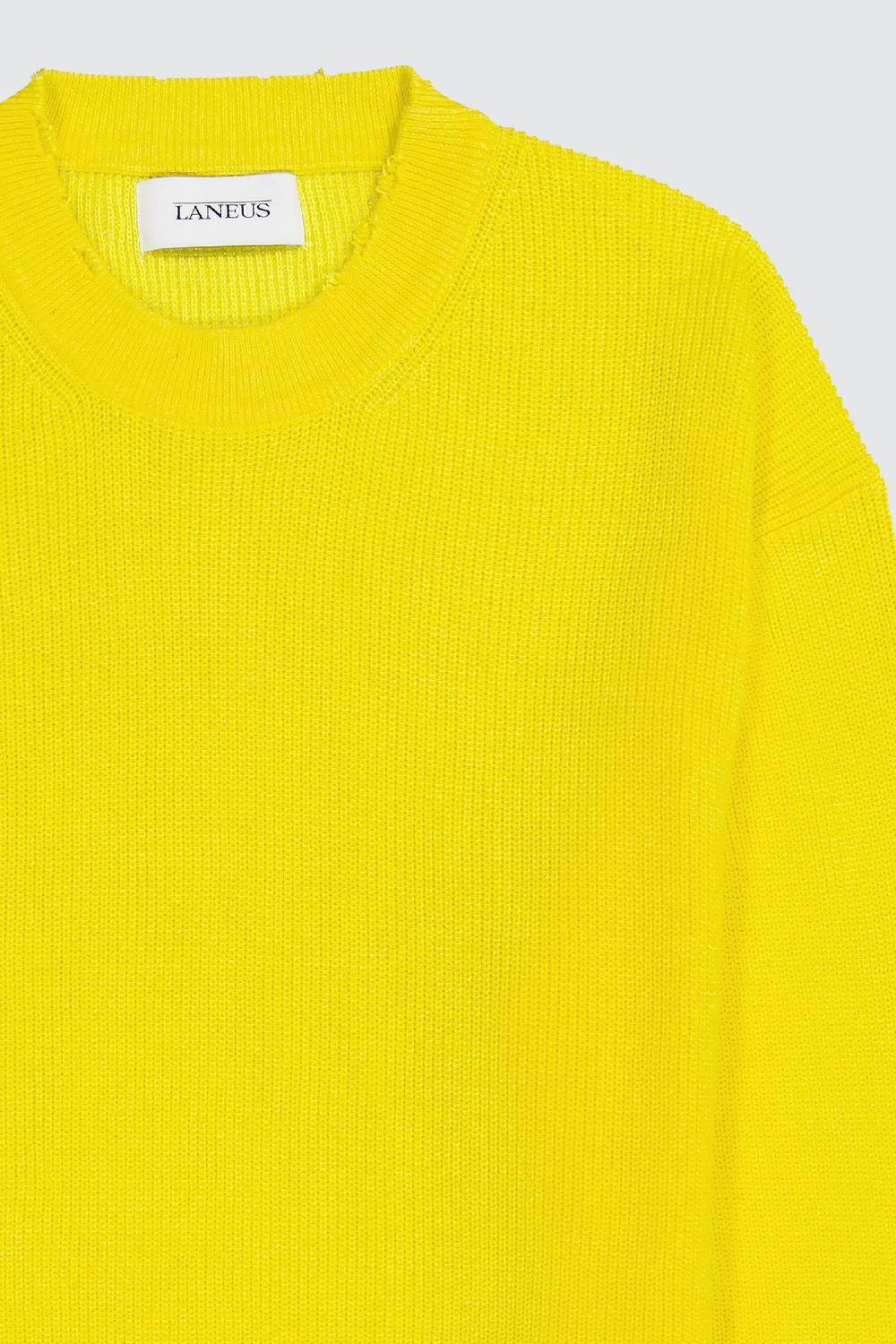 Laneus Laneus maglione yellow cropped effetto destroyed Acquista Ora