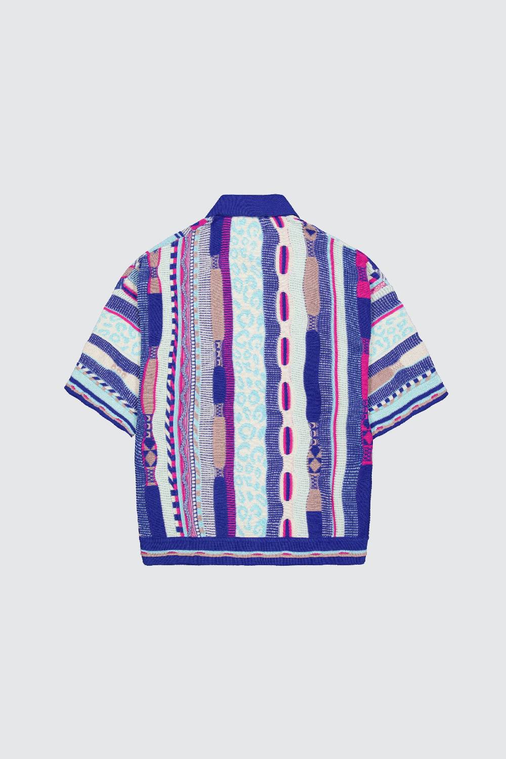 Laneus Laneus polo multicolor bluette in jacquard Fino al 50% di sconto