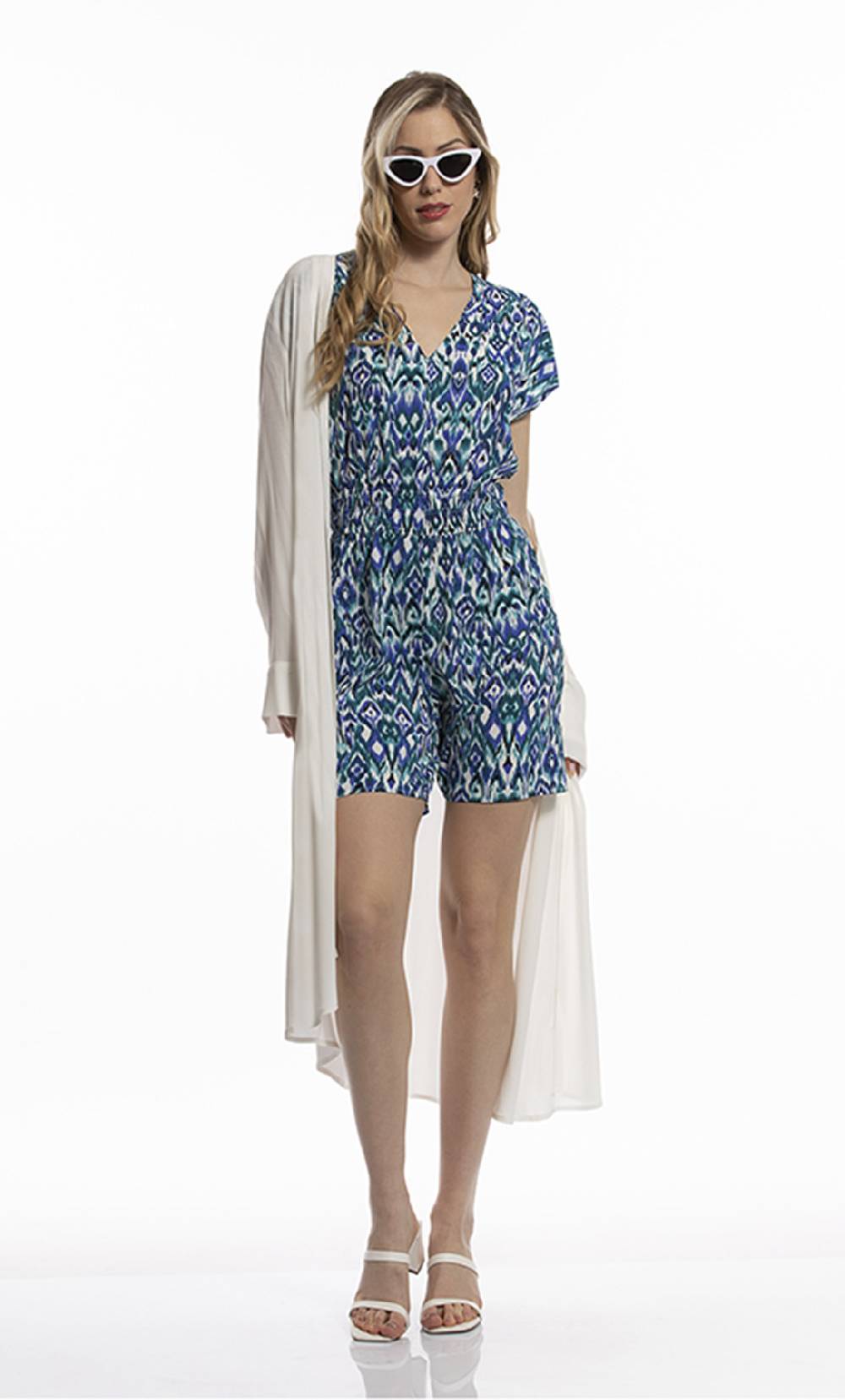 Koralline KIMONO IN VISCOSA CON PANNELLO PLISSETTATO Consegna Veloce