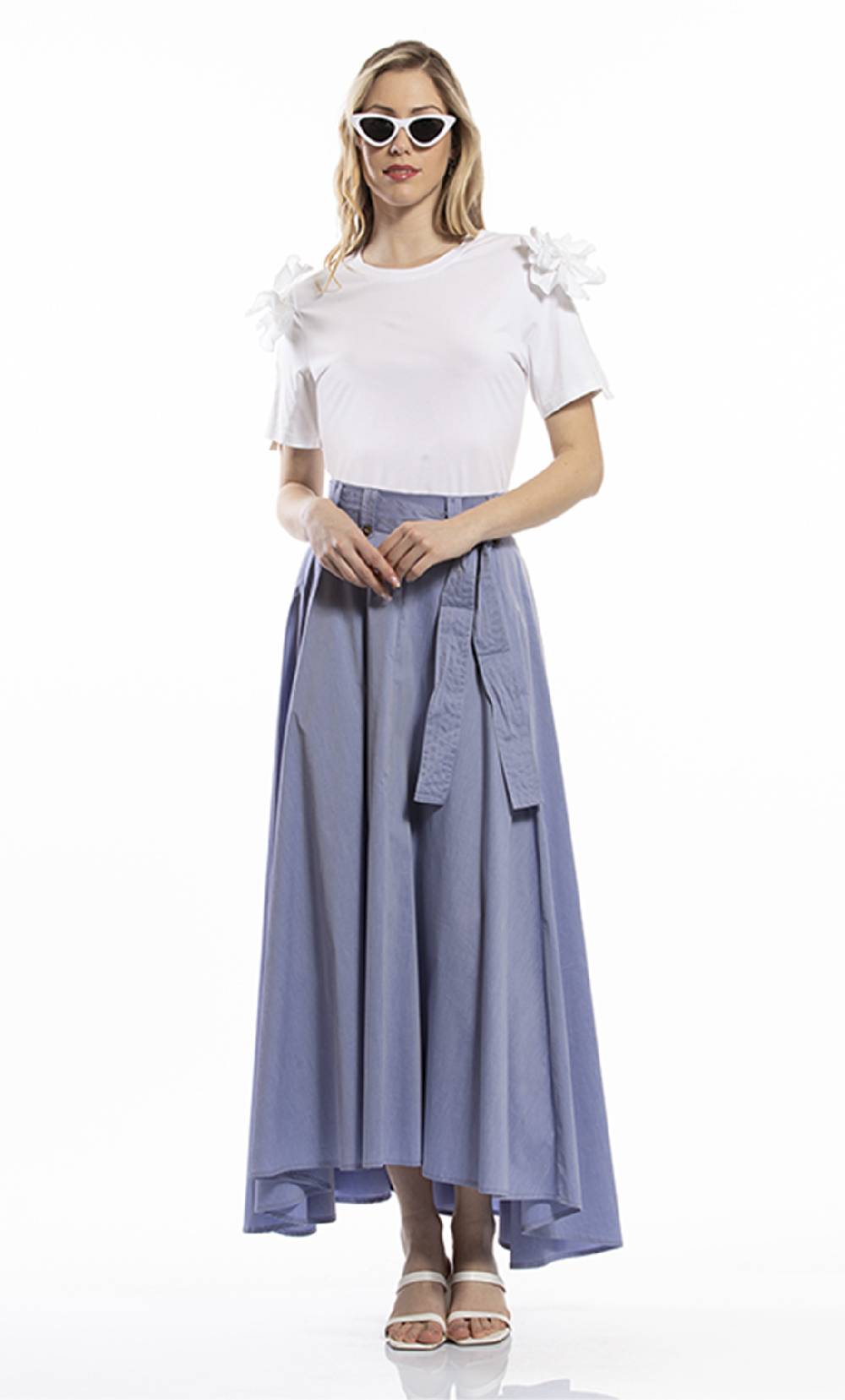 Koralline T-SHIRT CON FIOCCO SULLE MANICHE In Linea