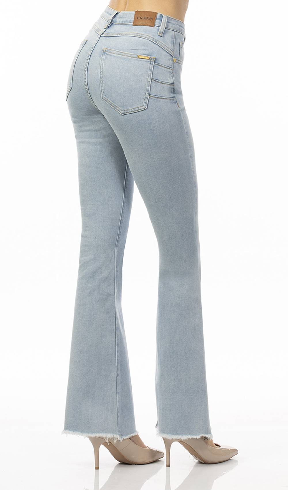 Koralline JEANS ZAMPA CON ORLO SFRANGIATO Nuova