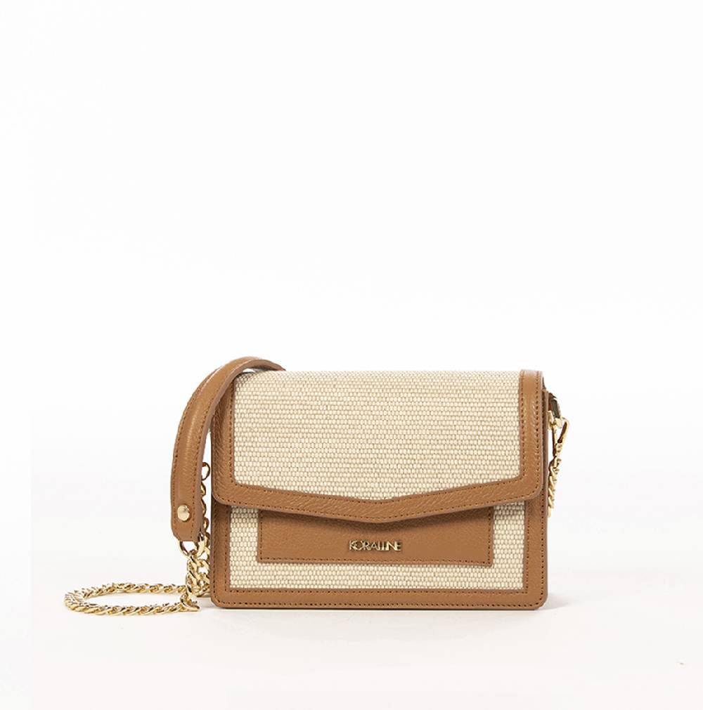 Koralline BORSA IN RAFIA CON DETTAGLI IN PELLE Convenienza
