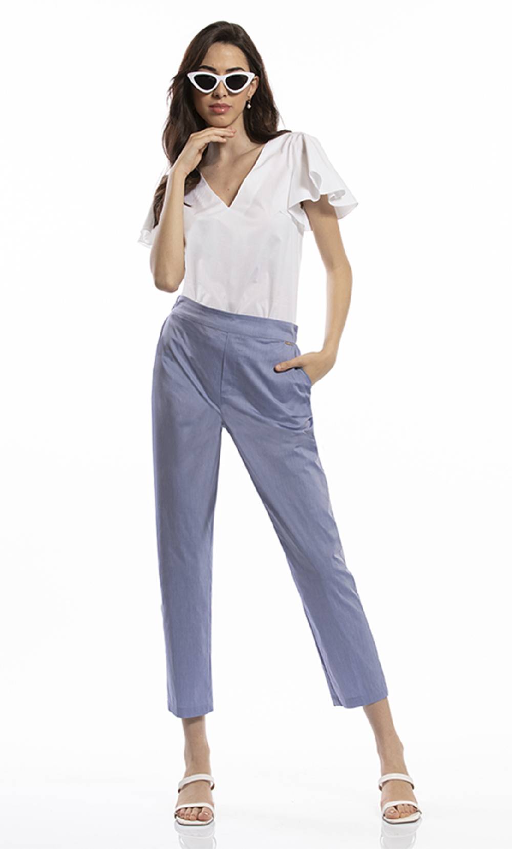 Koralline PANTALONE IN POPELINE CON ELASTICO Italy