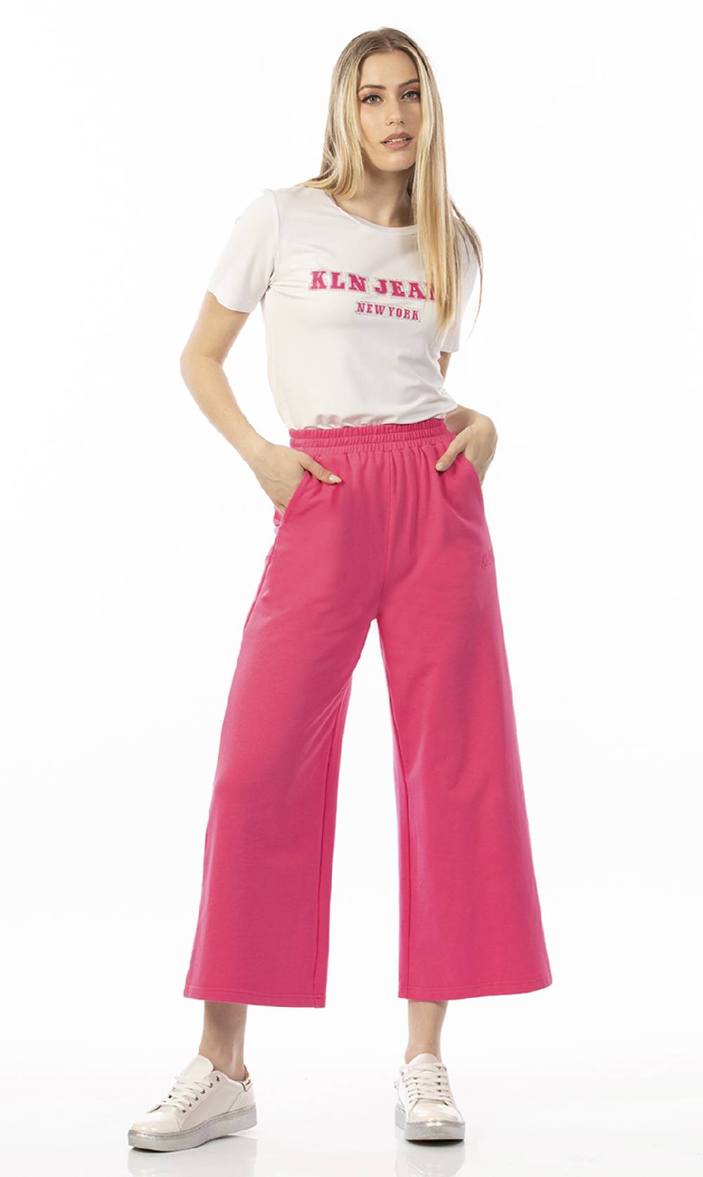 Koralline PANTALONE CROP IN FELPA Nuova