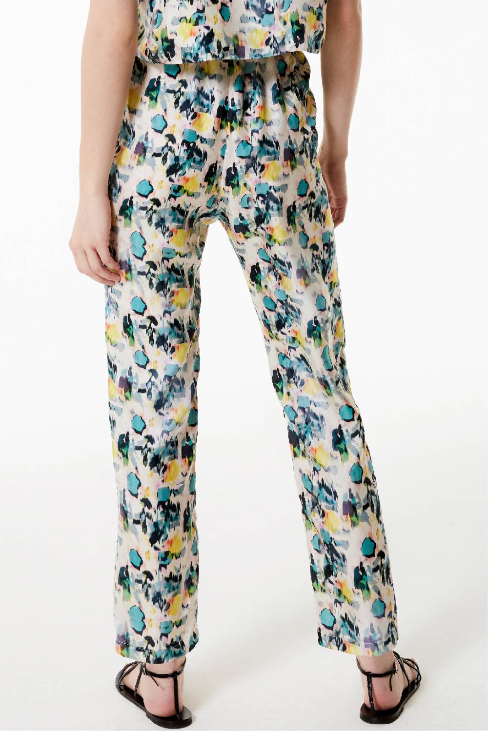 Kristina Ti FRIDA - Silk trousers Watercolor Prezzo Ridotto
