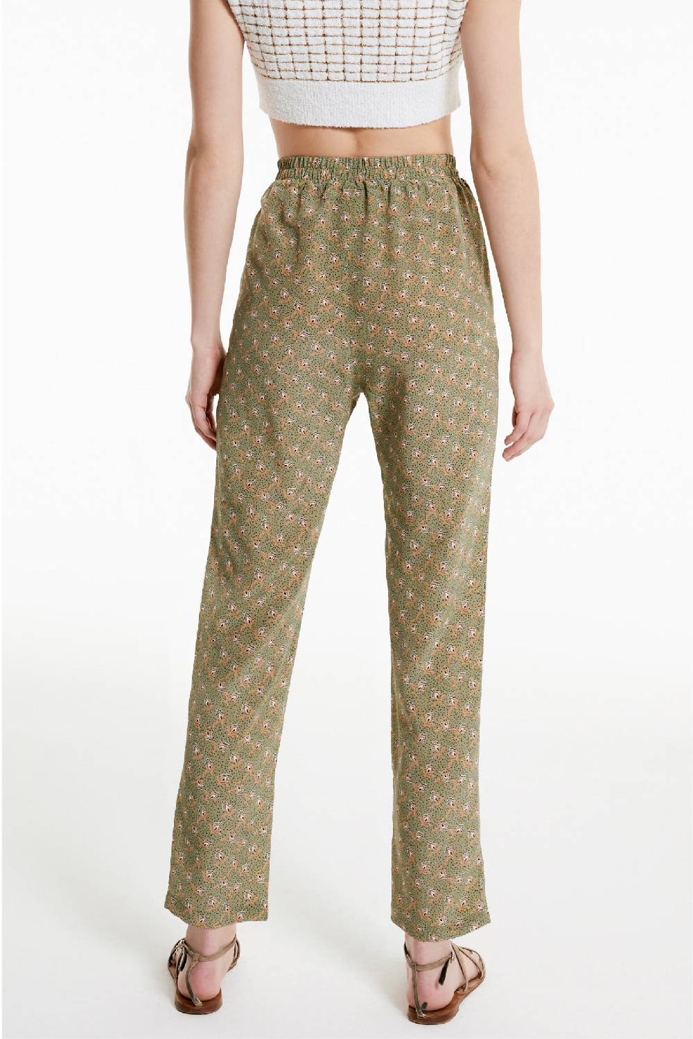 Kristina Ti DANIELA - Silk trousers Woods Sottocosto