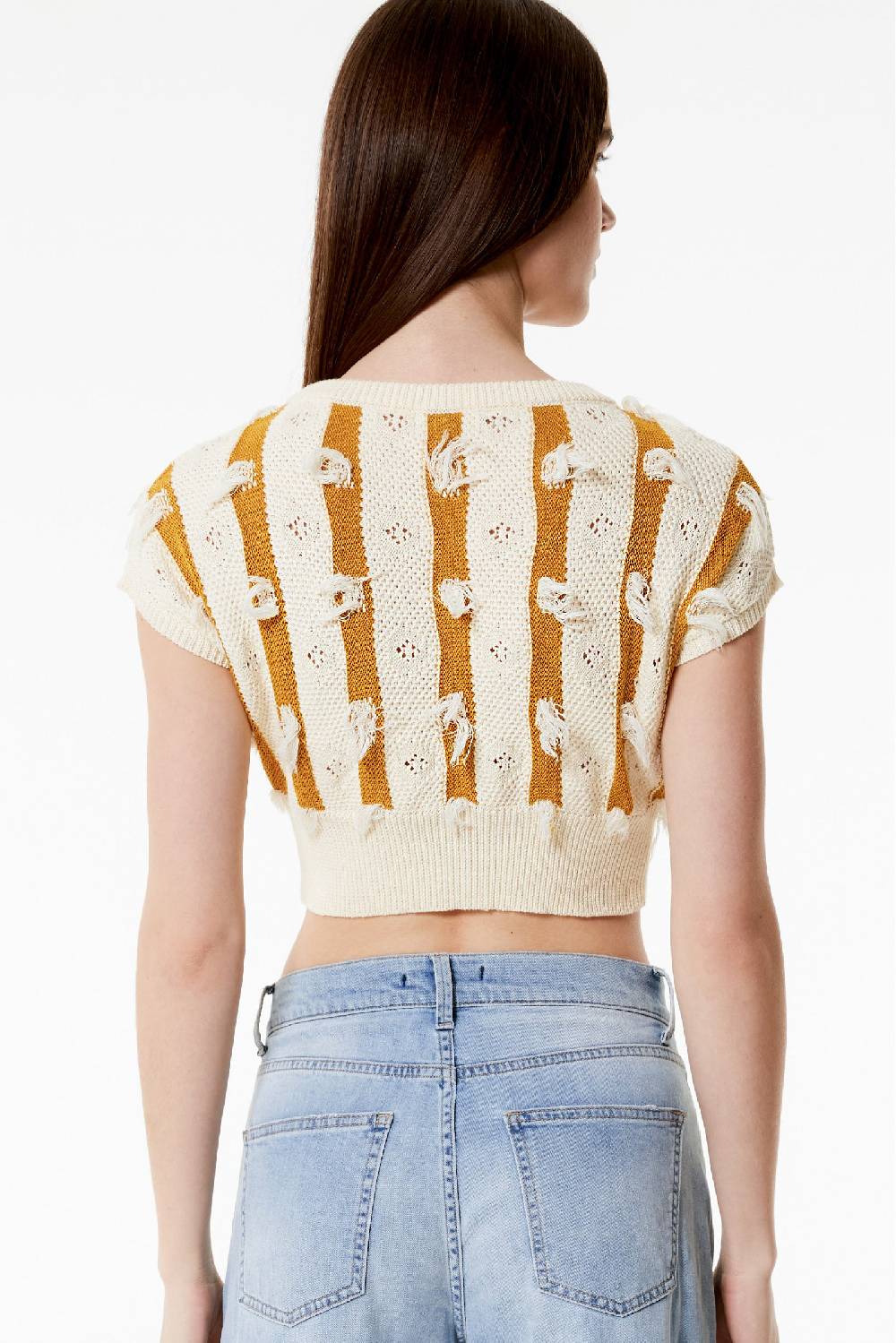 Kristina Ti ALMA - Knitted crop top Fringe Qualità
