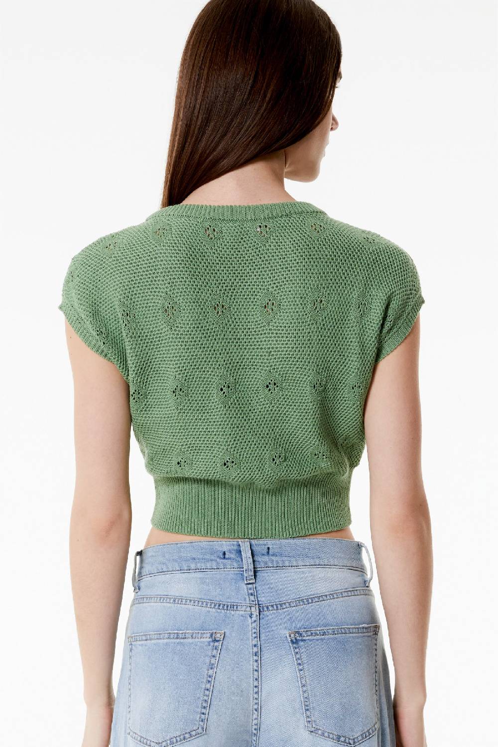 Kristina Ti TEA - Knitted crop top Fringe Promozione
