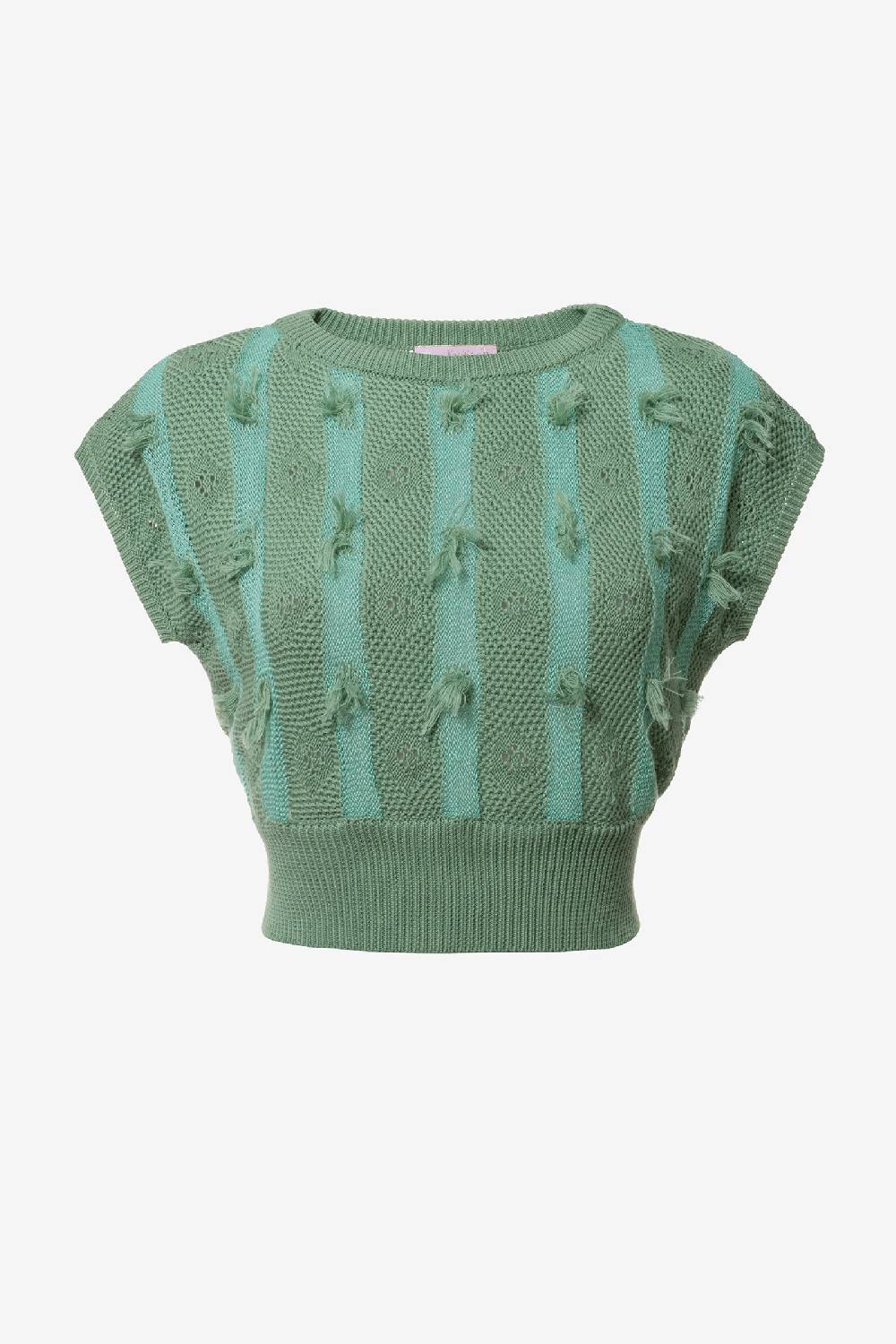 Kristina Ti TEA - Knitted crop top Fringe Promozione